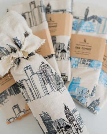 Detroit Landmarks Tea Towel