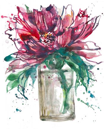"Blooming Vase" Watercolor Art Print