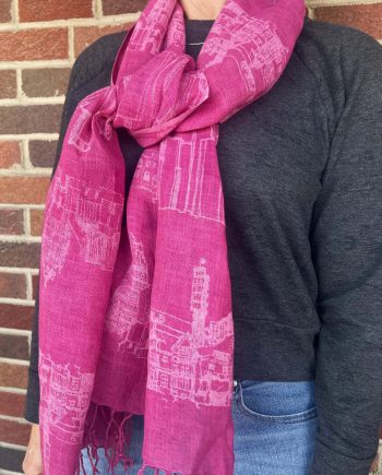 100% Linen Detroit Landmarks Scarf