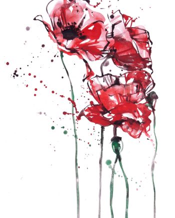 "Poppies" Watercolor Painting II