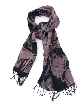 Lightweight Linen Botanical Scarf