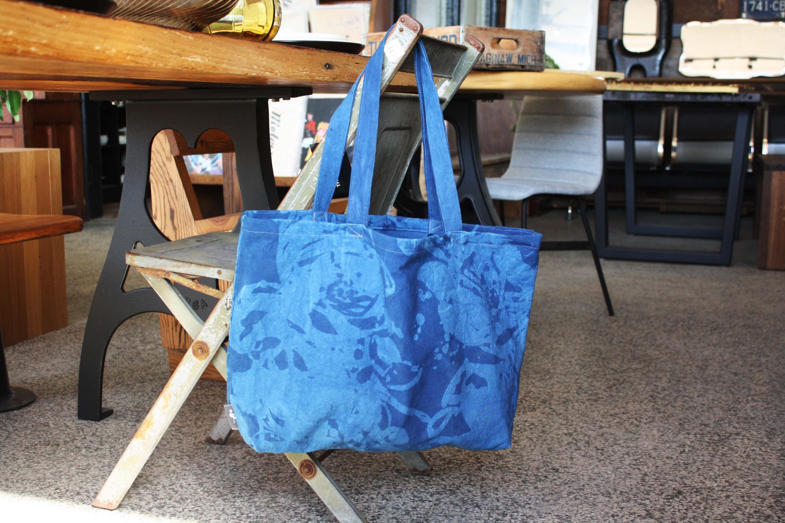 Indigo Floral Tote