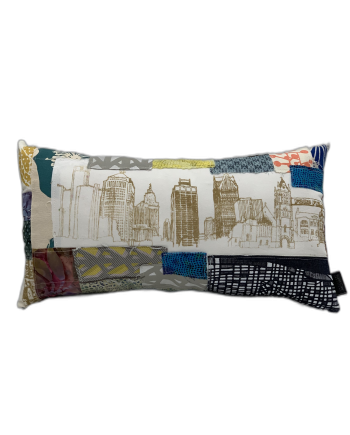 Pattern to Print Designer Collage Pillow - Lumbar 002