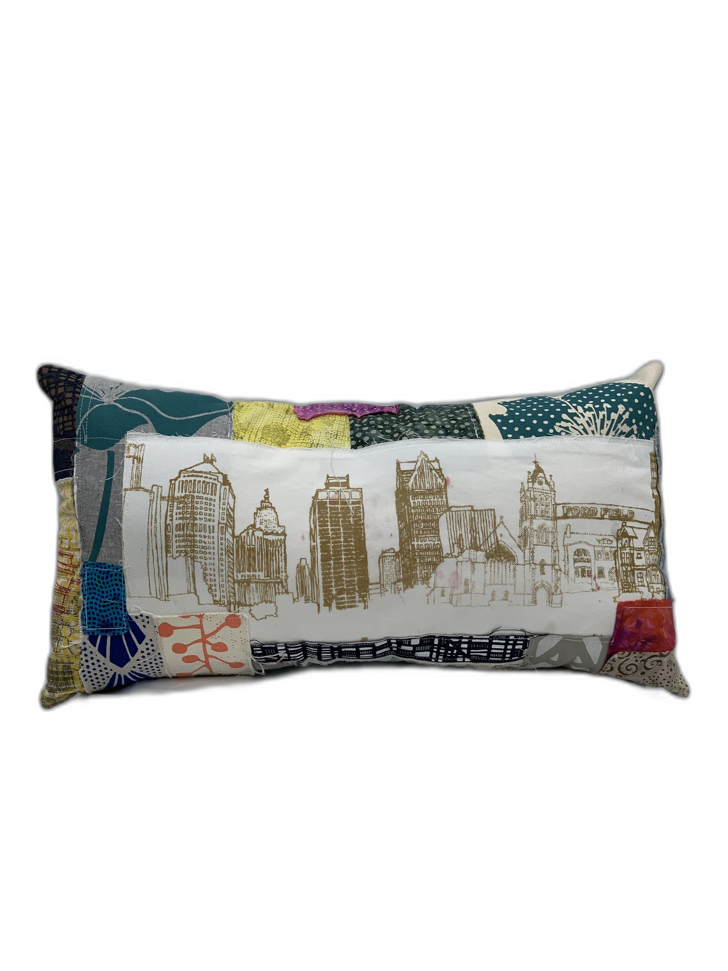 Pattern to Print Designer Collage Pillow - Lumbar 003